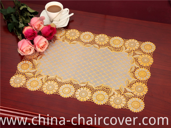 38*55cm Gold PVC Lace Tablemat /Tablemat with Gold Lace